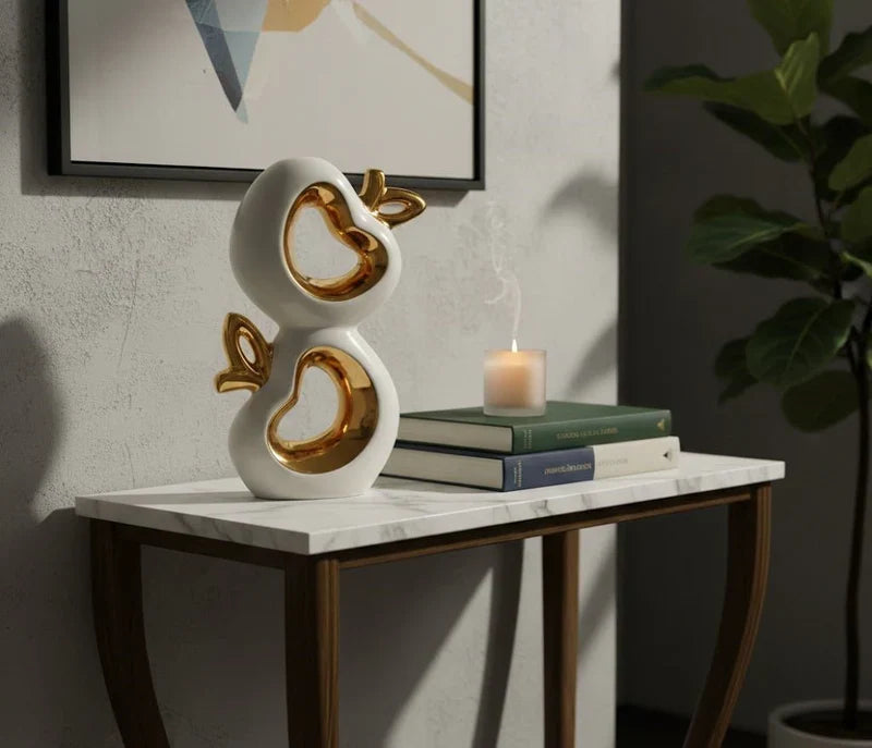 Double Heart Decorative Showpiece