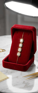 Square Crystal Link Adjustable Bracelet